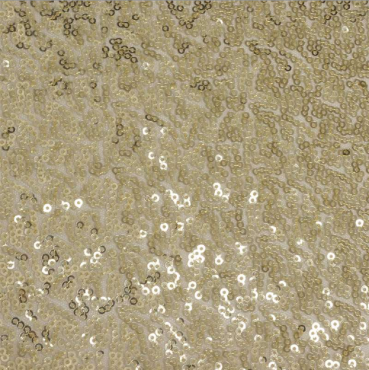 60 x 126 - Champagne Duchess Sequin Banquet Specialty Size Linen